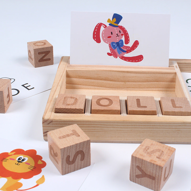 Children's wooden English word puzzle game early education enlightenment puzzle puzzle board letter building block puzzle toy