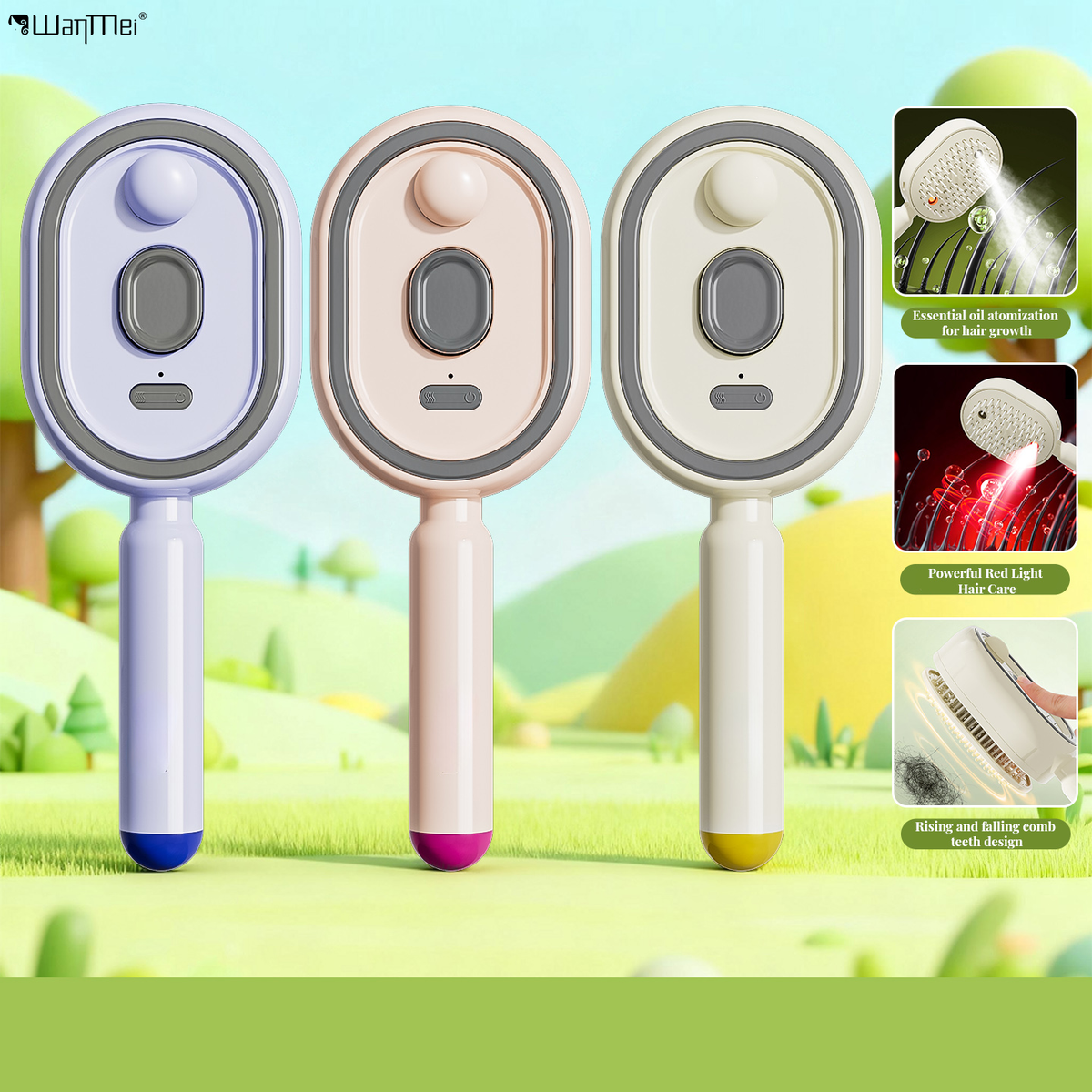 Multifunction Spray Comb With Red Light Therapy