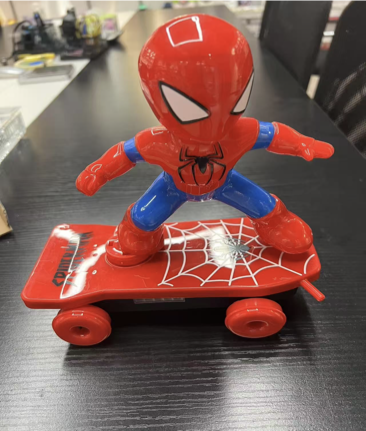 RC Spiderman Automatic Flip Rotating Skateboard Toy
