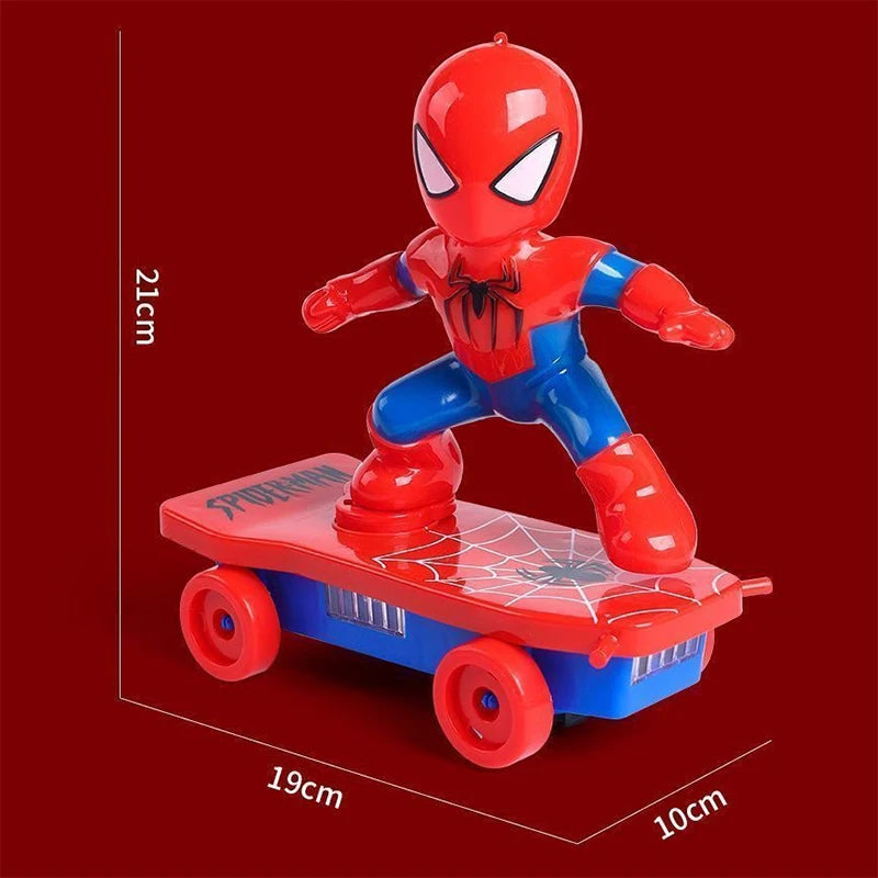 RC Spiderman Automatic Flip Rotating Skateboard Toy