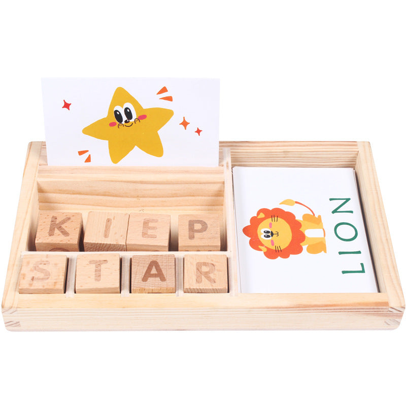Children's wooden English word puzzle game early education enlightenment puzzle puzzle board letter building block puzzle toy
