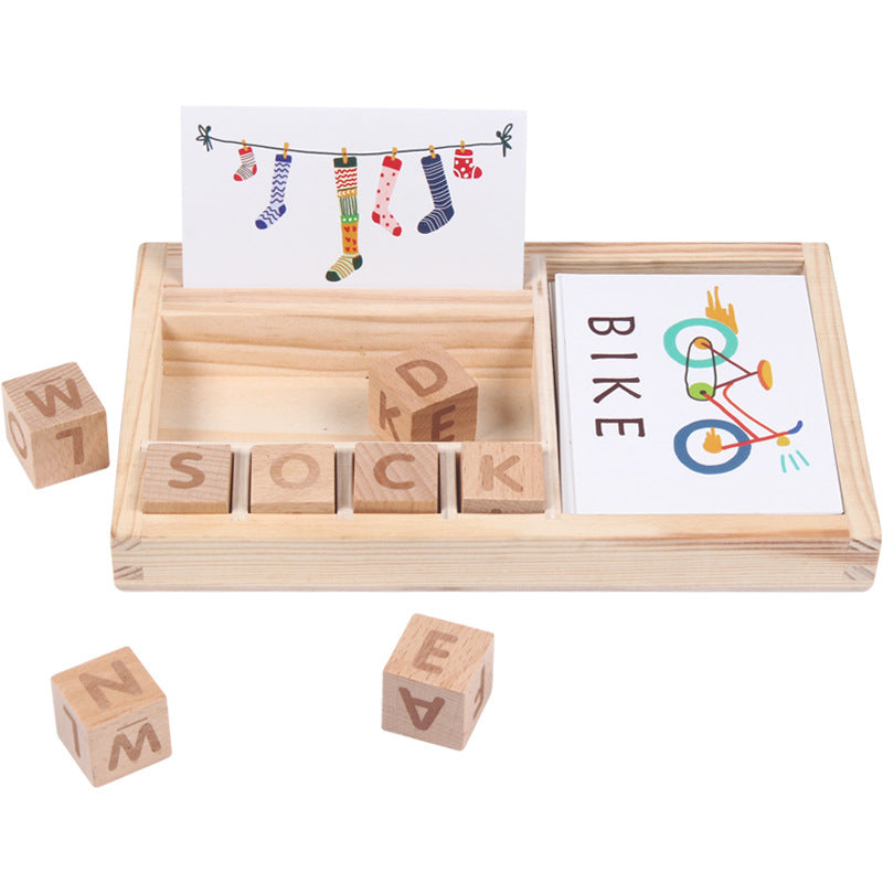 Children's wooden English word puzzle game early education enlightenment puzzle puzzle board letter building block puzzle toy