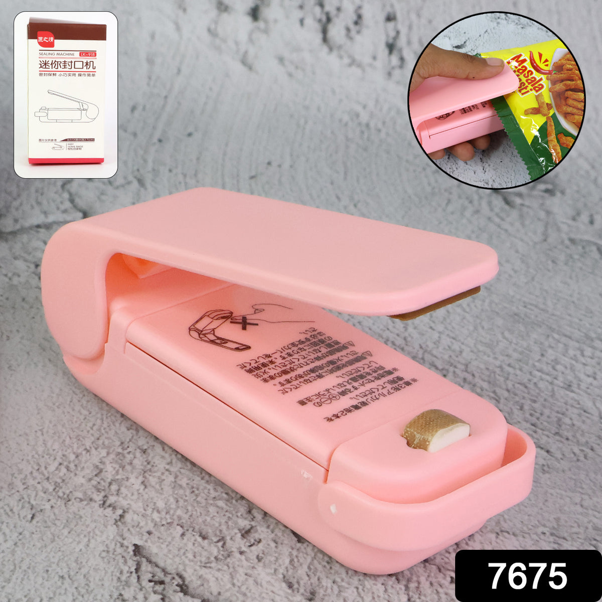 7675 Mini Sealing Machine Plastic Bag Sealer Portable Mini Super Seal Packing Plastic Bag Tool Sealing Machine Hand Held Heat (1pc)