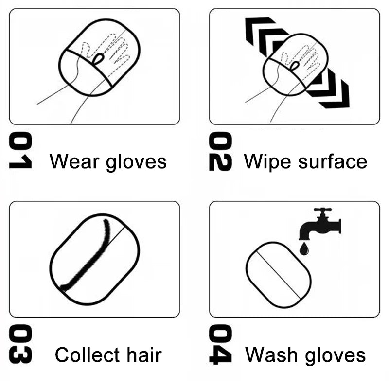 Pet Hair Remover Grooming Gloves for Dogs & Cats