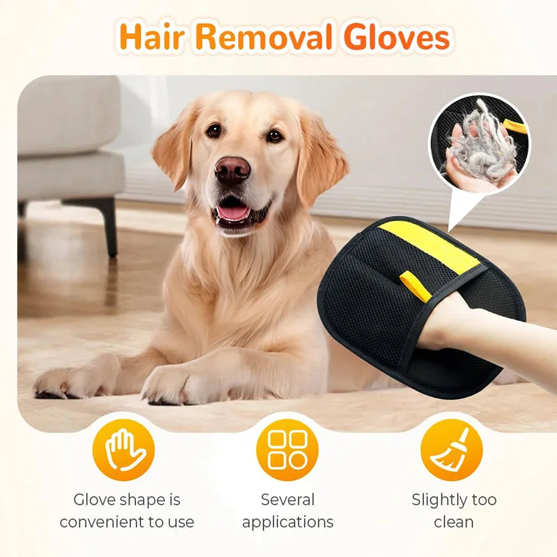 Pet Hair Remover Grooming Gloves for Dogs & Cats