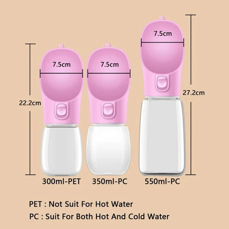 Portable Dog Water Bottle — Leakproof Outdoor Drinking Bottle for Dogs & Cats