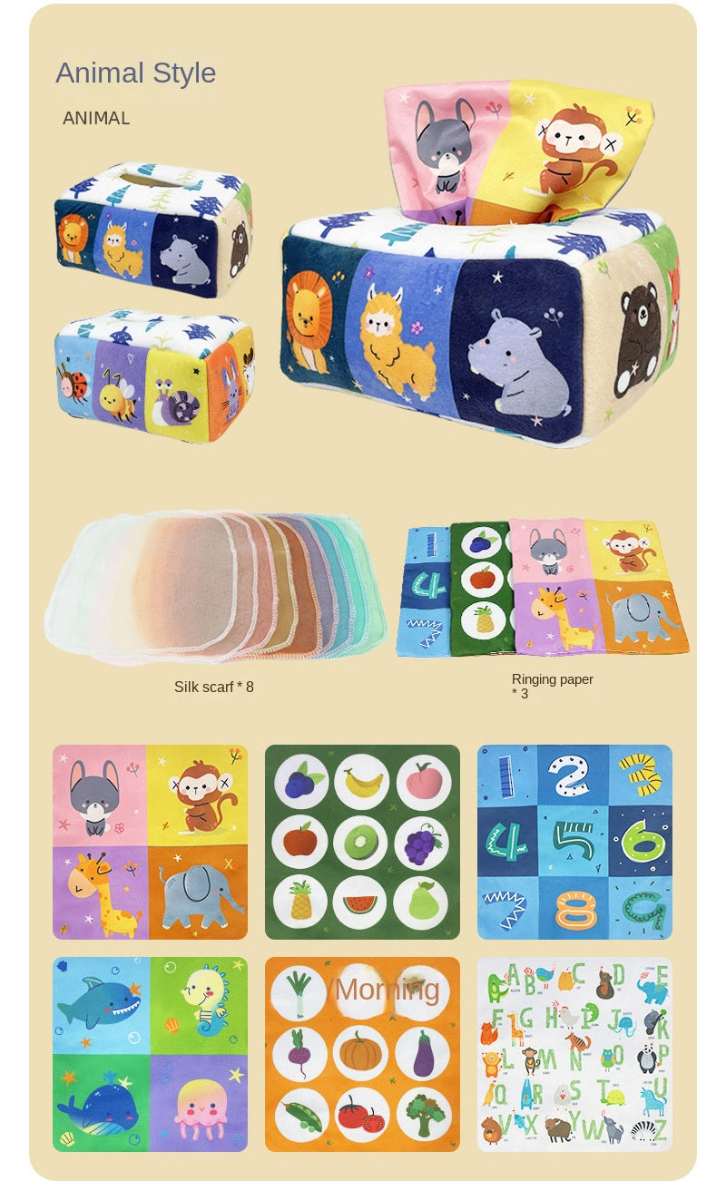 Baby Montessori Magic Tissue Box — Sensory Learning Toy for Infants & Toddlers