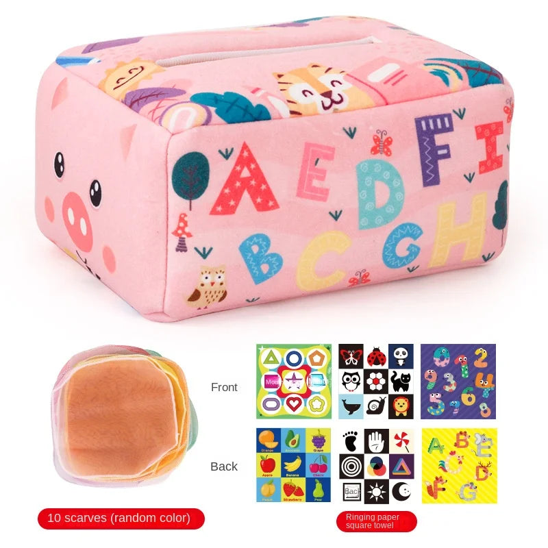 Baby Montessori Magic Tissue Box — Sensory Learning Toy for Infants & Toddlers