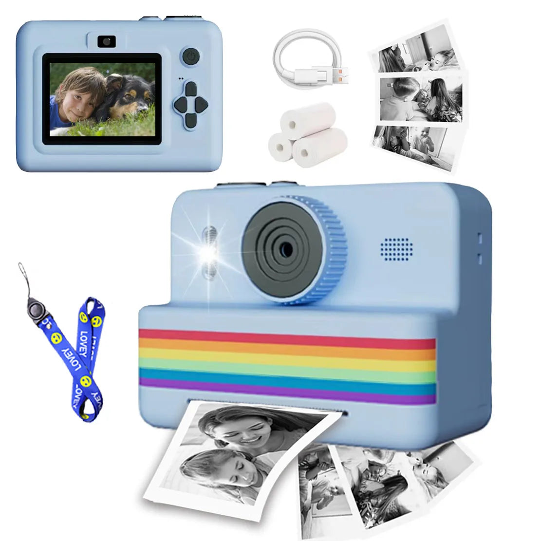 Kids Digital Camera with Instant Print — 1080P HD Toy Camera for Boys & Girls