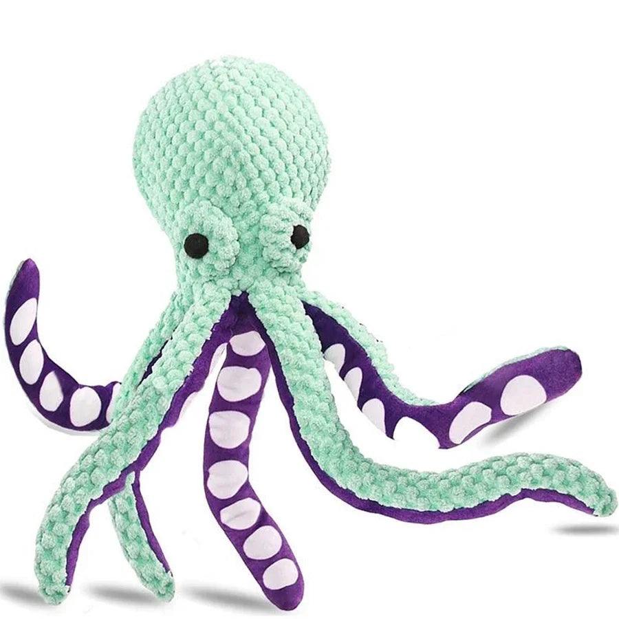 Plush Octopus Dog Toy — Interactive Squeaky Toy for Dogs