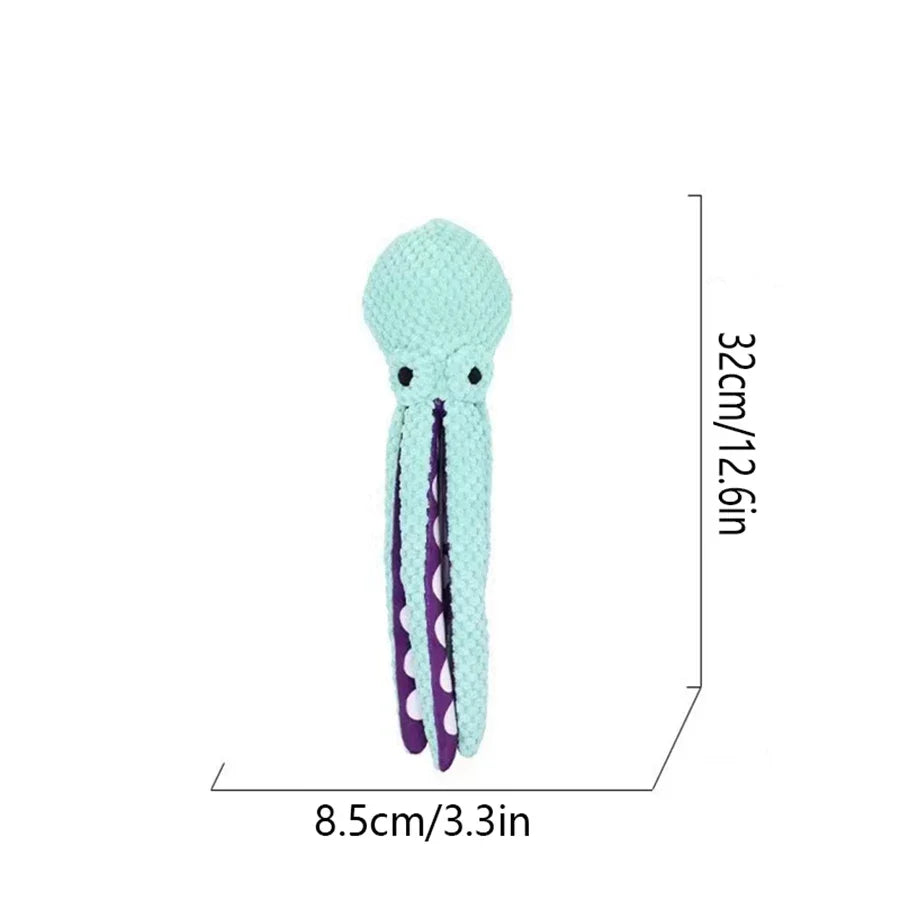 Plush Octopus Dog Toy — Interactive Squeaky Toy for Dogs