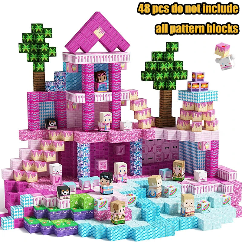 Magnetic Building Blocks Mine World Magnetic Mine Exploration Construction Brick Cube STEM Toy Set Gift for Boy Girl Children