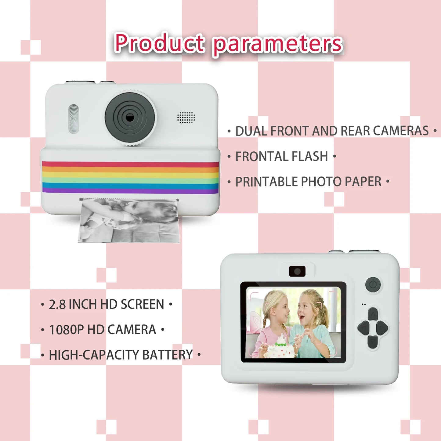 Kids Digital Camera with Instant Print — 1080P HD Toy Camera for Boys & Girls