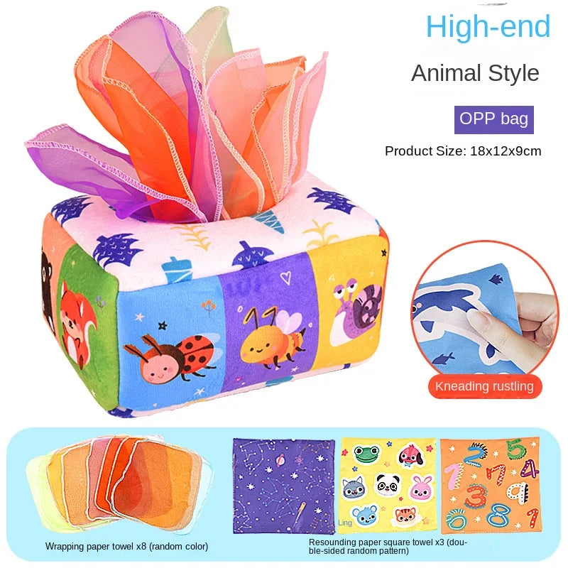 Baby Montessori Magic Tissue Box — Sensory Learning Toy for Infants & Toddlers