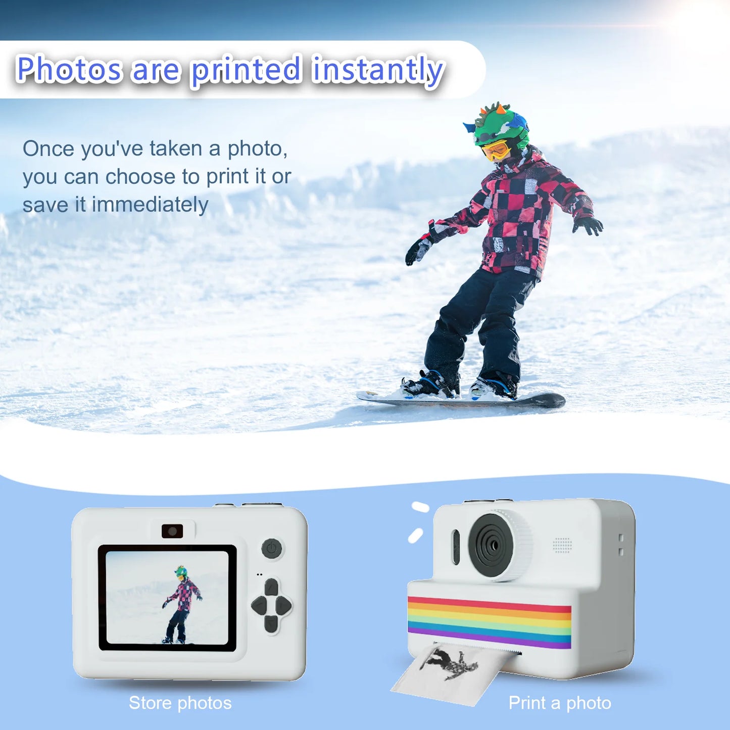 Kids Digital Camera with Instant Print — 1080P HD Toy Camera for Boys & Girls