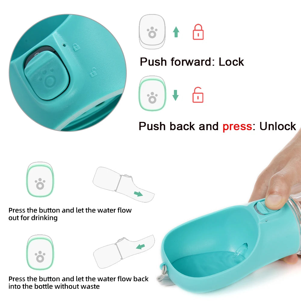 Portable Dog Water Bottle — Leakproof Outdoor Drinking Bottle for Dogs & Cats