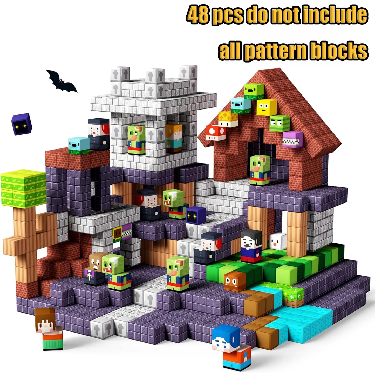 Magnetic Building Blocks Mine World Magnetic Mine Exploration Construction Brick Cube STEM Toy Set Gift for Boy Girl Children