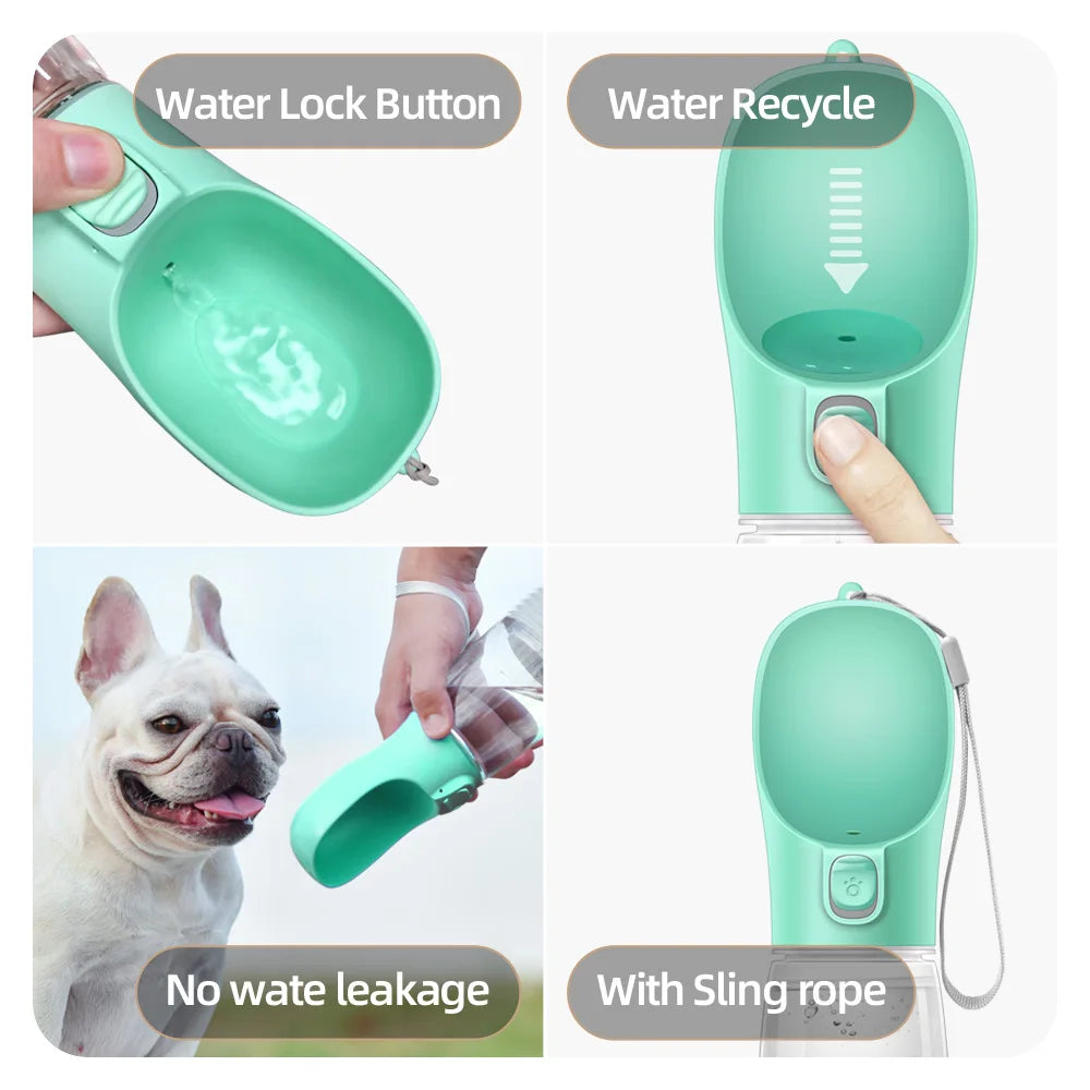 Portable Dog Water Bottle — Leakproof Outdoor Drinking Bottle for Dogs & Cats