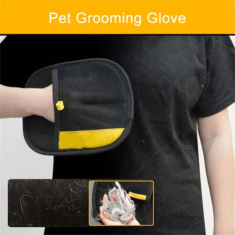 Pet Hair Remover Grooming Gloves for Dogs & Cats