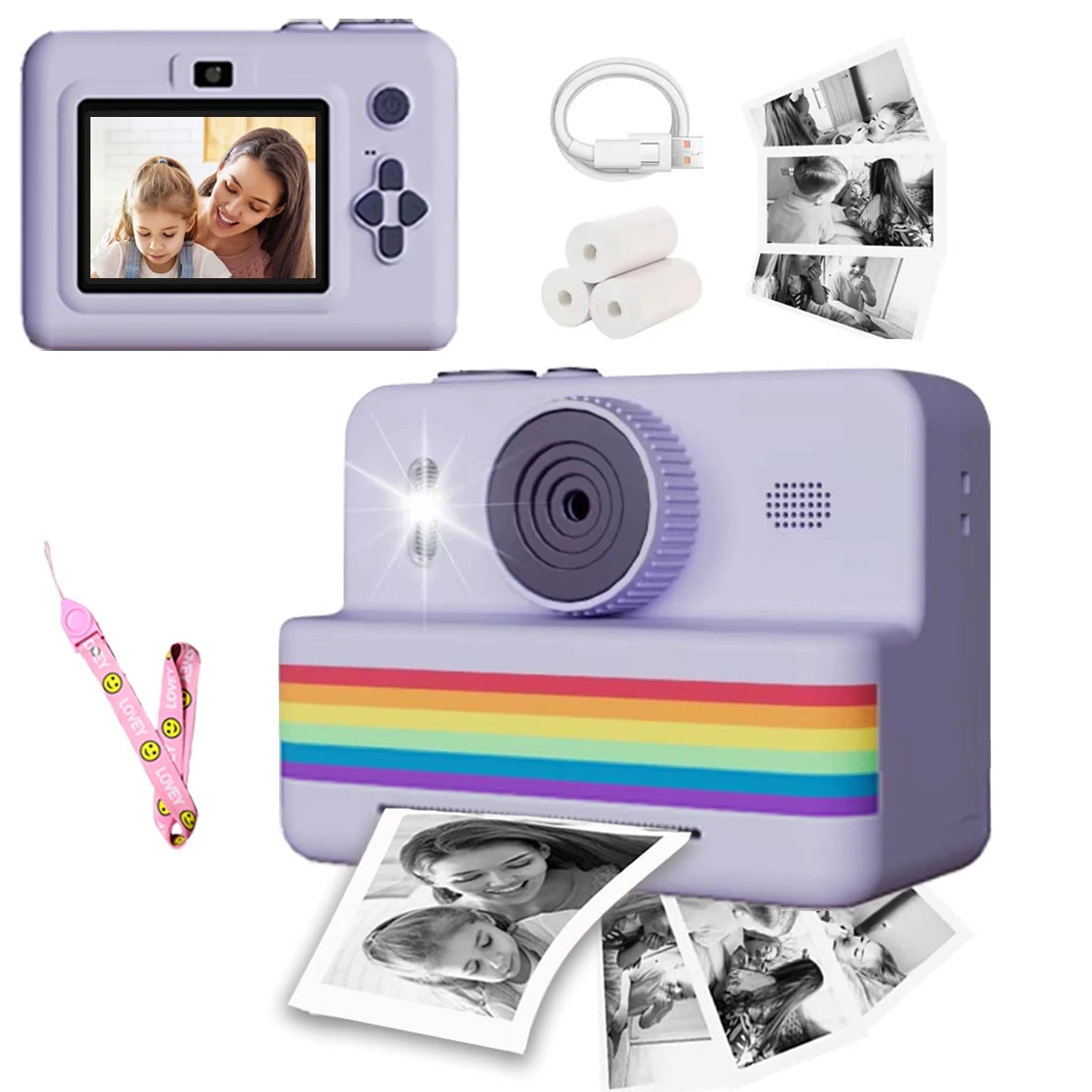 Kids Digital Camera with Instant Print — 1080P HD Toy Camera for Boys & Girls