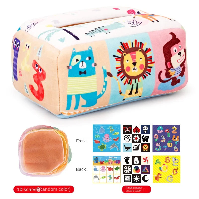 Baby Montessori Magic Tissue Box — Sensory Learning Toy for Infants & Toddlers