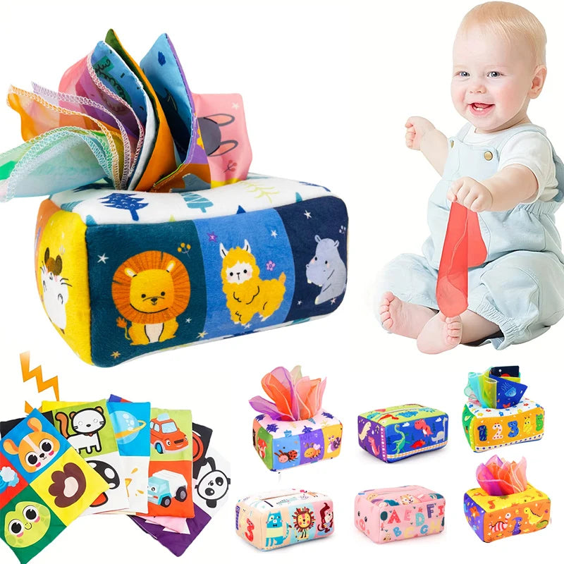 Baby Montessori Magic Tissue Box — Sensory Learning Toy for Infants & Toddlers