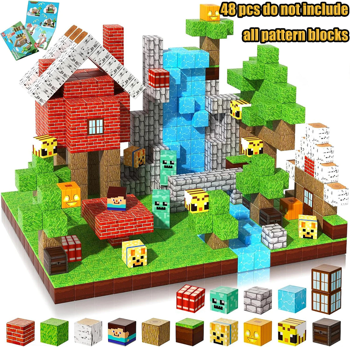 Magnetic Building Blocks Mine World Magnetic Mine Exploration Construction Brick Cube STEM Toy Set Gift for Boy Girl Children