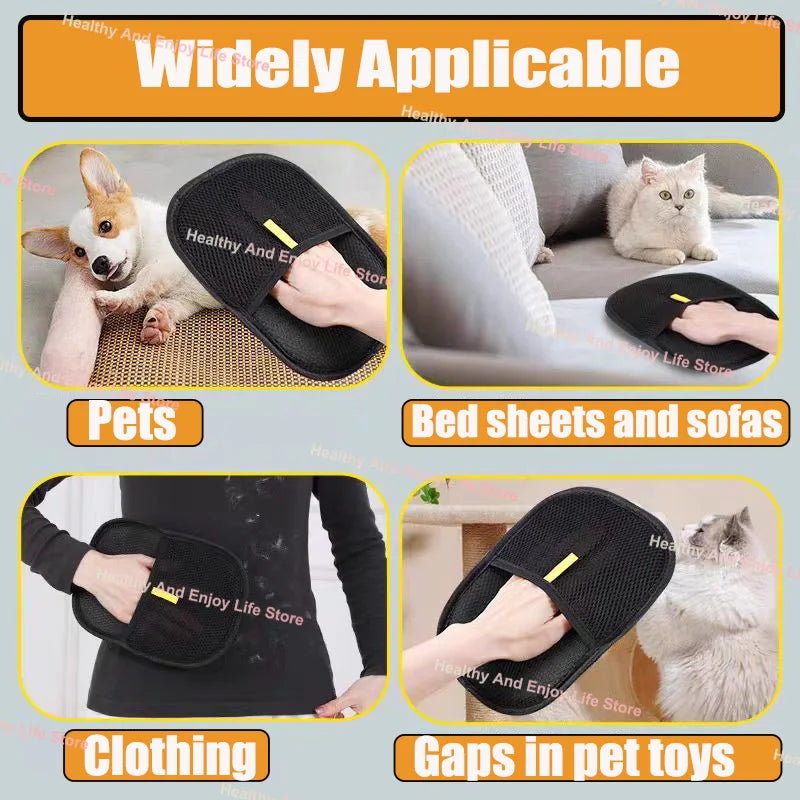 Pet Hair Remover Grooming Gloves for Dogs & Cats