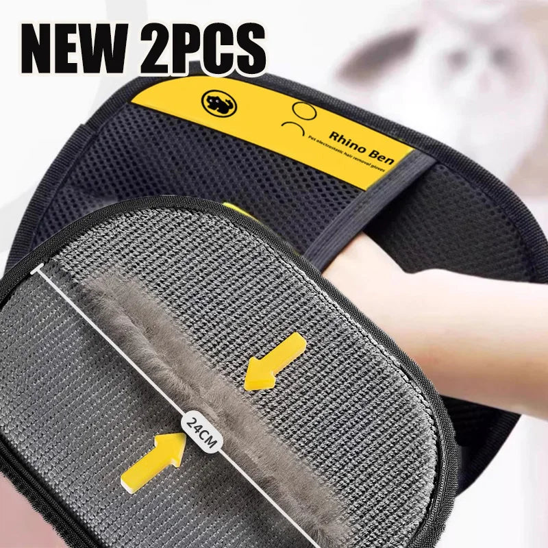 Pet Hair Remover Grooming Gloves for Dogs & Cats