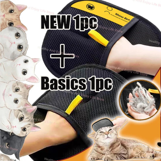 Pet Hair Remover Grooming Gloves for Dogs & Cats