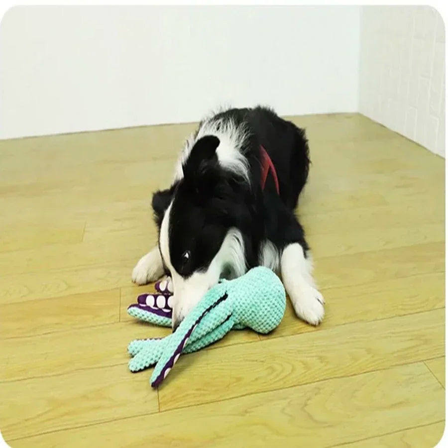 Plush Octopus Dog Toy — Interactive Squeaky Toy for Dogs
