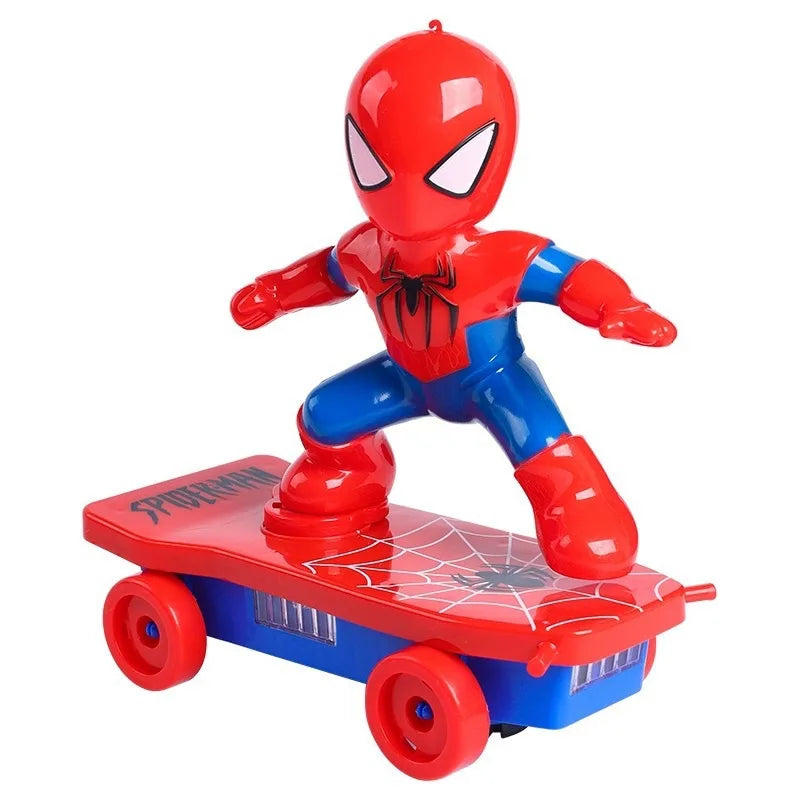 RC Spiderman Automatic Flip Rotating Skateboard Toy