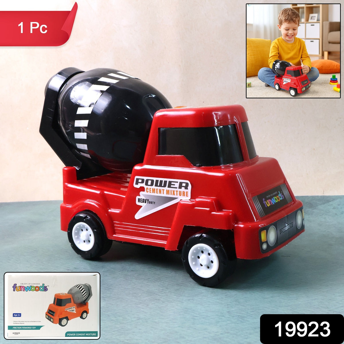 Funwoods Kids Power Cement Mixture Toy Truck - (1 Pc)